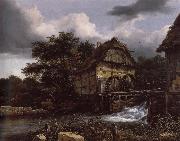 Jacob van Ruisdael Two Water Mills and an Open Sluice oil painting reproduction